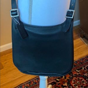 Coach black leather crossbody